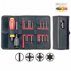 Wiha SlimTorque Starter Set - Torque Value can be set via Window Scale - With SlimTorque VDE Bit Holder for 6 mm SlimBits - 18 pcs - 36791